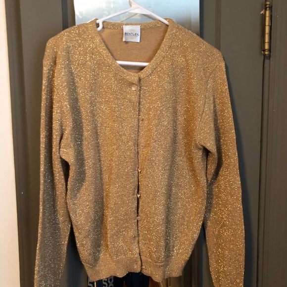 gold cardigan sweater